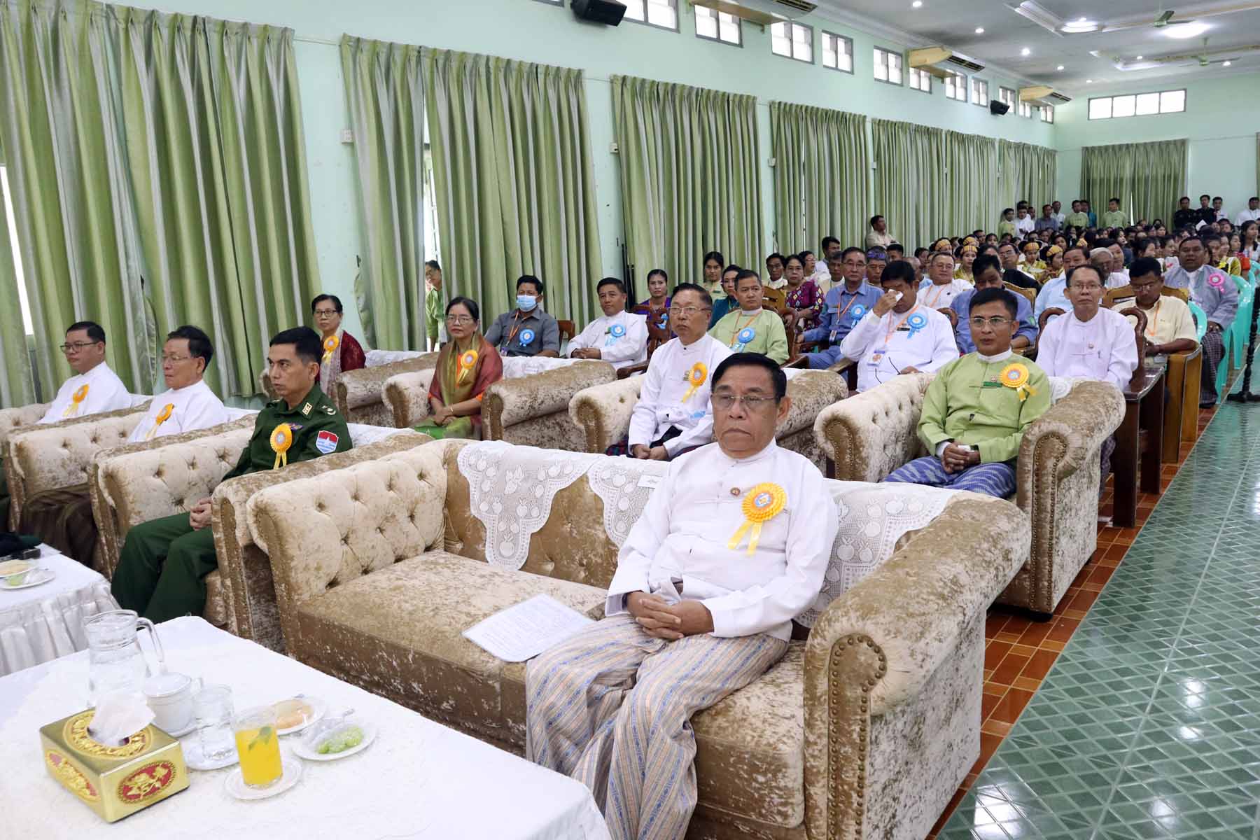 တနင်္သာရီတိုင်းဒေသကြီးဝန်ကြီးချုပ်ဦးမြတ်ကို ၂၀၂၃ခုနှစ်(၂၄)ကြိမ်မြောက် မြန်မာ့ရိုးရာ ယဉ်ကျေးမှု အဆို၊အက၊အရေး၊အတီးပြိုင်ပွဲ ဆုချီးမြှင့်ပွဲနှင့်အောင်နိုင်ရေး အလံပေးအပ်ပွဲ အခမ်းအနားသို့တက်ရောက်